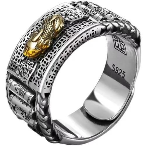 product_image_name-Fashion-Fashionable Lucky Pixiu Rolling Ring,Open-style for easy size adjustment-1