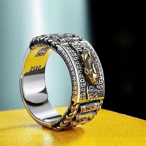 product_image_name-Fashion-Fashionable Lucky Pixiu Rolling Ring,Open-style for easy size adjustment-2