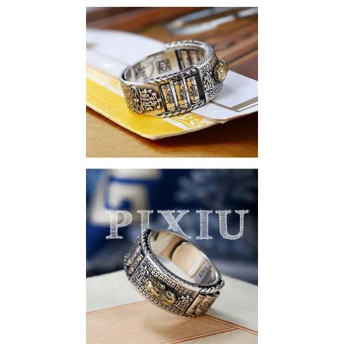 product_image_name-Fashion-Fashionable Lucky Pixiu Rolling Ring,Open-style for easy size adjustment-6