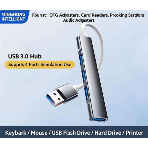 product_image_name-Generic-4-in-1 hub multi port docking station USB hub adapter, supporting USB 3.0-6