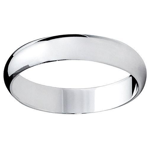 Fashion 4mm Solid 925 Sterling Silver Convex Wedding Band - image 2