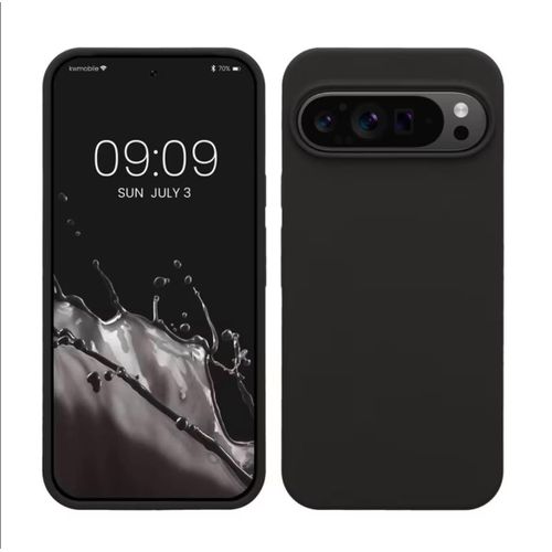 Google Pixel 8 pro Silicone Phone Case & Pouch With Camera Protection – Black ( GP ) - image 5