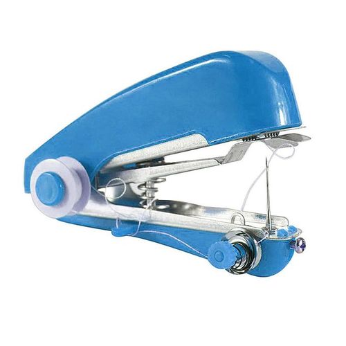 Generic Mini Sewing Machine Handheld Sewing Machine Hand Held Stitch Home  Blue