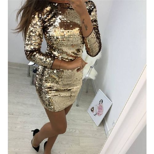 Amazon.com: Cut Out Dresses Women Clothing Womens Evening Dress Gold Prom  Dress Bling Sequined Ladies Long Sleeveless Formal Wear : Clothing, Shoes &  Jewelry