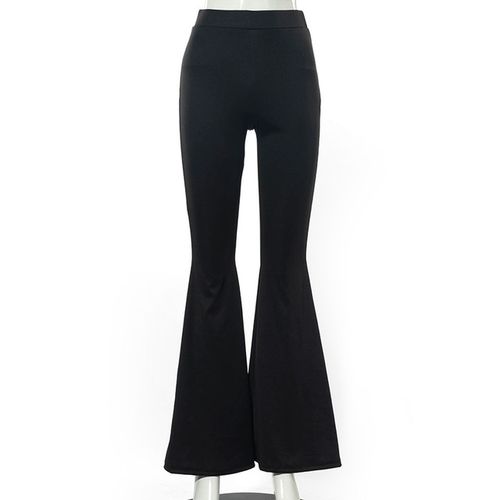 Fashion Allneon 90s Aesthetics High Waist Black Flare Pants Y2k