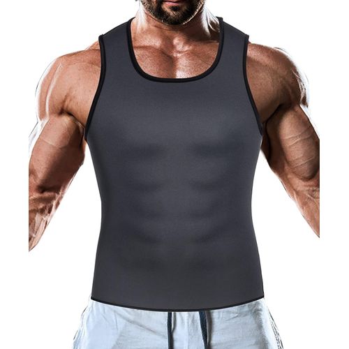 Fashion Men Waist Trainer Corset Vest Neoprene Sauna Suit Body Shaper Tank  Top Shirt No Zip Trimmer Compression Tummy Control Man