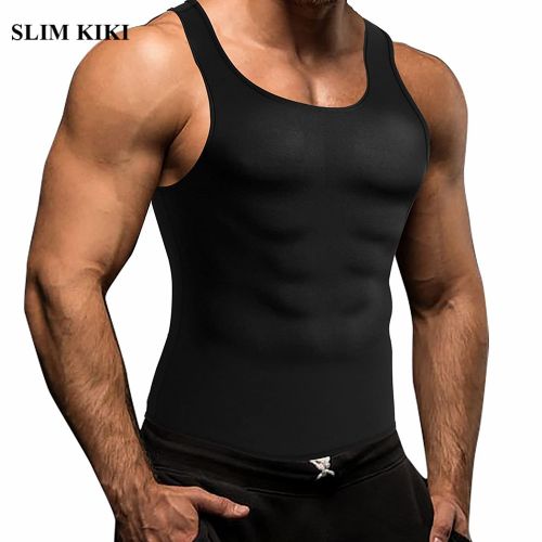 Sauna Vest for Men Waist Trainer Zipper Neoprene Sauna Suit Workout Tank  Top Gym