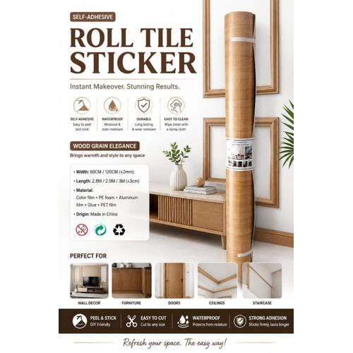 Generic Self Adhesive Wood-Look Wall 120cm x 500cm