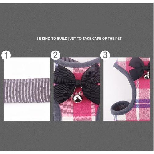 product_image_name-TD-Harness With Bow Tie and Leash Set With Bell Cat Dog XL-3