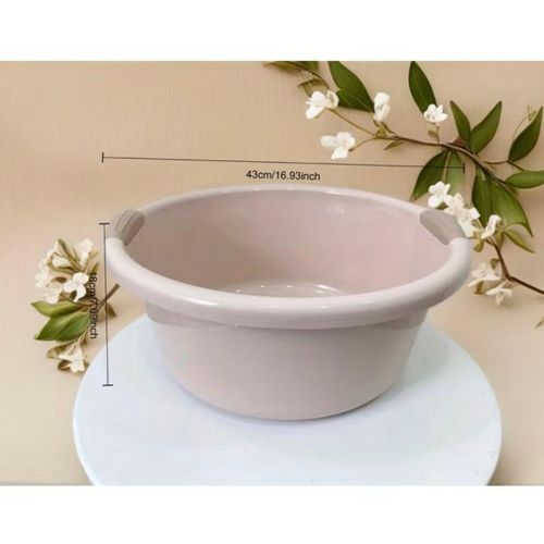 Clo 2pcs Stackable Plastic Basins - Multipurpose Utility Tub for Laundry, Dishwashing, Pet Bath, Thickened Non-Slip Bottom