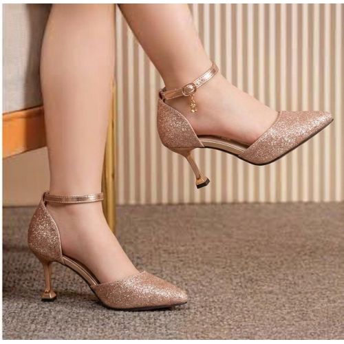 Fashion Sparkle Rose Gold Party Heels - image 2