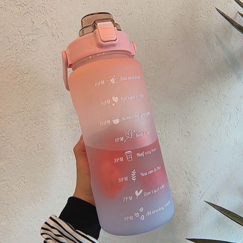 2 Liter Water Bottle with Straw Female Jug Girls Portable Travel