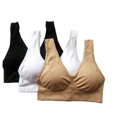 Fashion 3pcs/set Genie Yoga Running Bra With Removable Pad Seamless Push Up  Women Plsize S XXXL Underwear Wireless Fitness Sports Bra(beige White  Black)