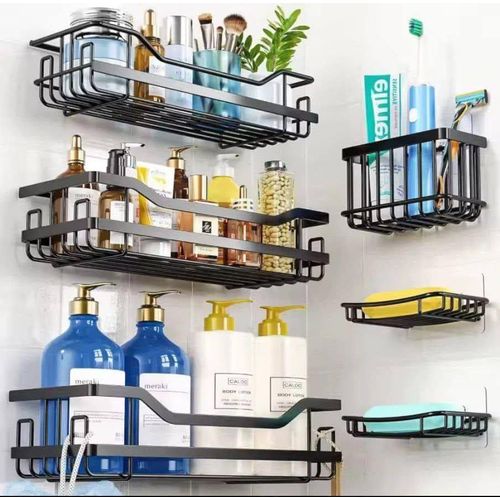 Generic 6 pcs shower corner bathroom rack