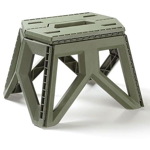 Generic Portable Outdoor Folding Stool Camping Fishing Chair High Load-Bearing  Reinforced PP Plastic Triangle Stool,Green