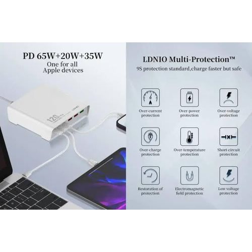 LDNIO  Q605 High Power Desktop Quick Charger Support 120W - image 4