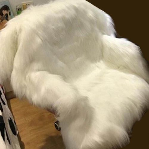 White Shaggy Long Pile Faux Fur Fabric (4)