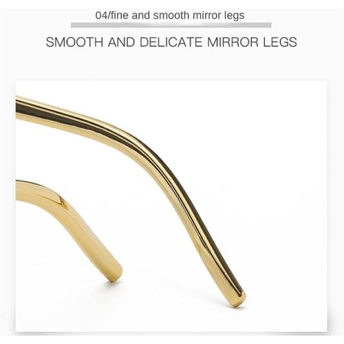 product_image_name-Fashion-Black Square Frame Protective Stylish Women's Glasses With Gold Chain Link Arm-3