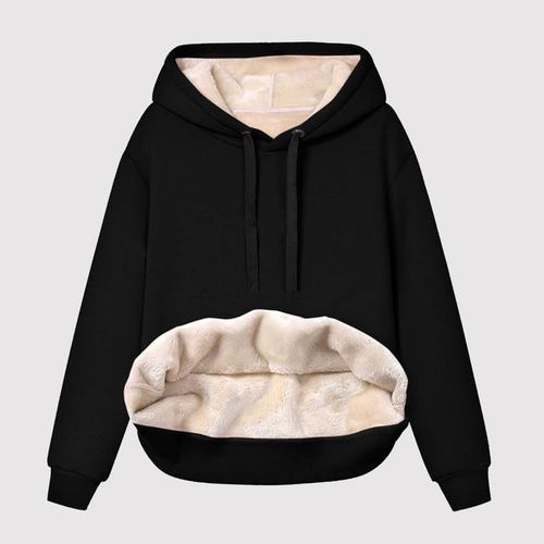Generic Women Thick Fleece Hoodie Sweatshirt Fleece Lined Winter Velvet Warm Loose Hooded Sweatshirt Women Hooded Thin Sweatshirt Women Jumia Nigeria