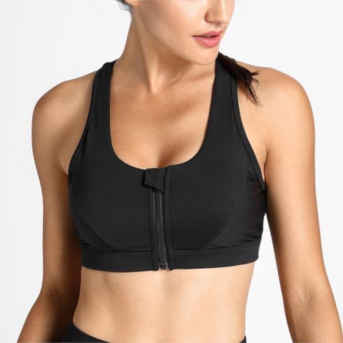 Fashion Women's High Impact Sport Bra With Back Pocket Front