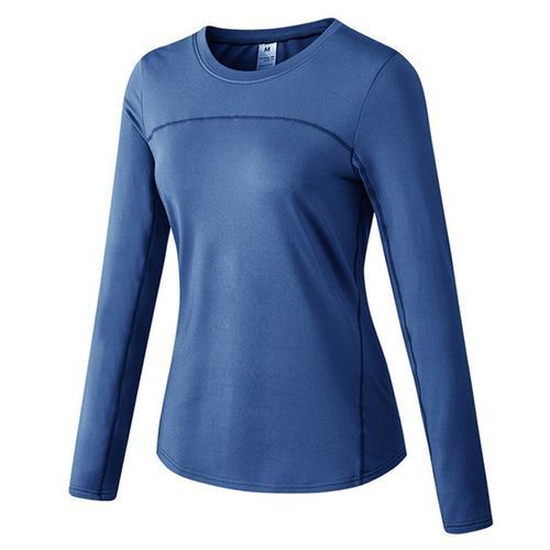 Fashion Women's Sport Tops,Autumn Long Sleeve Running Gym Yoga T-Shirt（Blue）