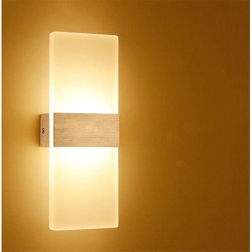 Generic 2pcs Modern LED wall bracket Acrylic Wall Sconce Light – Premium Up & Down Wall Mounted Lamp (Brushed Black / Brushed Gold) - image 2