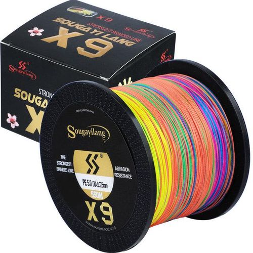 Generic Sougayilang Fishing Line X9 15050m 550m 5 Color 17-90lb Pe Braided  Fishing Wire Multifilament Super Strong Fishing Line Pesca