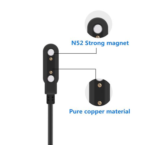 Generic 2-Pin Magnetic USB Charging Cable for G20 Smartwatch - Black - image 4