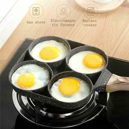 For Family 4 Holes Egg Fry Pan Pancake Maker Non-stick Egg Burger