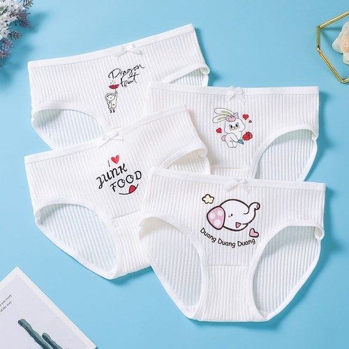 Fashion Girl Underwear 4 Pcs / Lot Cute Cotton Panties