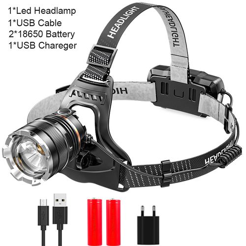 Generic Zoomable LED Headlamp Motion Sensor Rechargeable