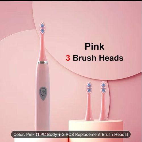 product_image_name-Generic-Soundwave electric battery toothbrush, teeth cleaning and whitening with extra 2 interchangeable heads (pink)-1