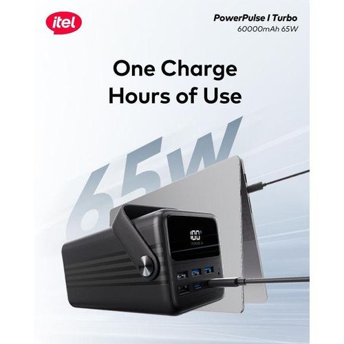 Itel PowerPulse Turbo A1990 PowerBank 60000mAh 65W Fast Charging Laptop Compatibility - image 3