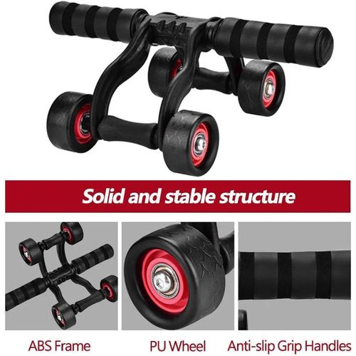 Abs Roller - 4-wheel Ab Roller Abdominal Workout Fitness Exercise