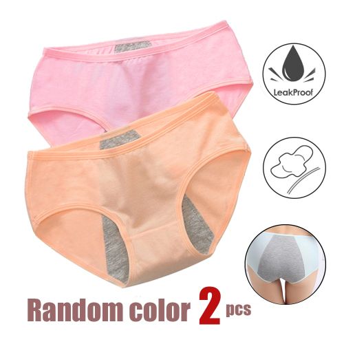 Generic 2pcs Leak Proof Menstrual Period Panties Women Underwear  Physiological Pants Cotton Ladies Female