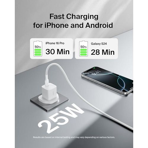 Belkin USB-C Plug 25W - USB-C Phone Charger PD 3.0 Fast - White - image 3