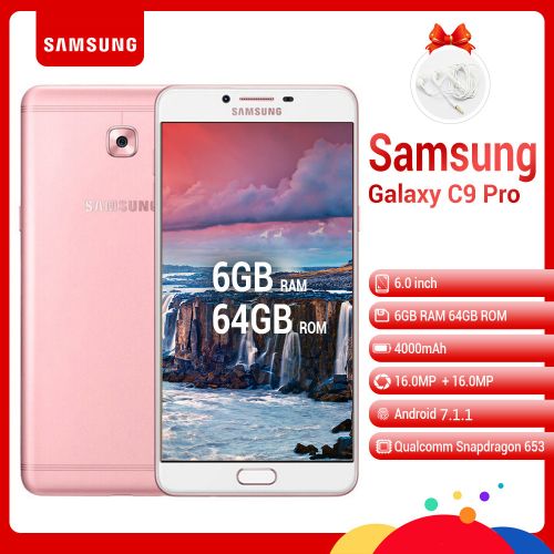 Samsung Galaxy C9 Pro 4G Phablet 6&quot; Inch (6GB RAM 64GB ROM), Android 6.0 4000mAh Battery - Pink