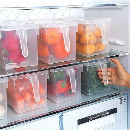 Refrigerator Food Storage Bins, Storage Box,Food Containers with Lid for  Kitchen Fridge Cabinet Freezer Organizer( Food Not Included)