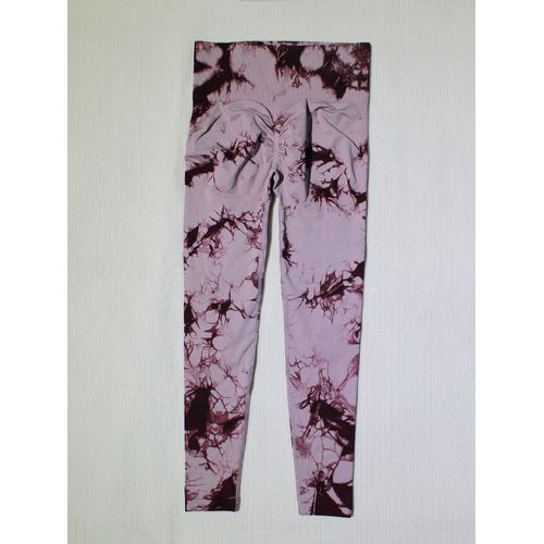 Seamless Tie Dye Gym Pants High Waist Tummy Control Push Up Yoga Tights  Elastic Sports Leggings For Women Spandex