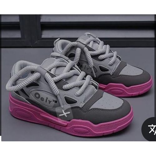 product_image_name-Fashion-Ogiy Unisex Sneakers In Pink/ Grey Colour -1