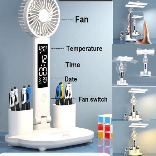 product_image_name-Generic-4-in-1 Foldable Table Lamp&fan&clock&Pen Holder-2