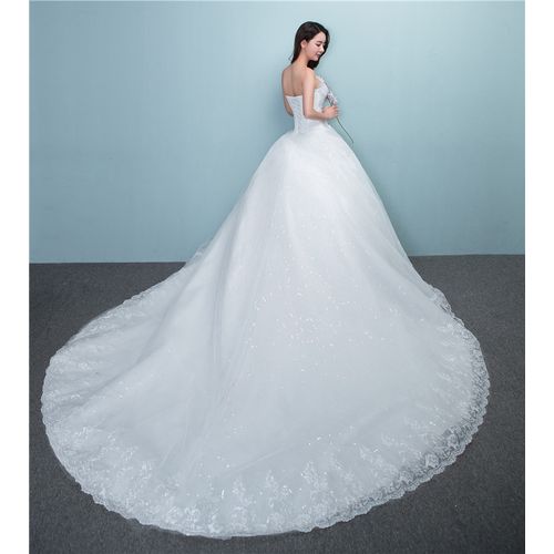 product_image_name-Fashion-Plus Size Gorgeous Long Train Wedding Dresses Lace Beaded Ball GownBride Dresses Luxury Wedding Gowns-3