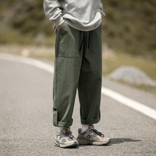 Generic Cotton Cargo Pants Men Oversized Wide Leg Pants Men