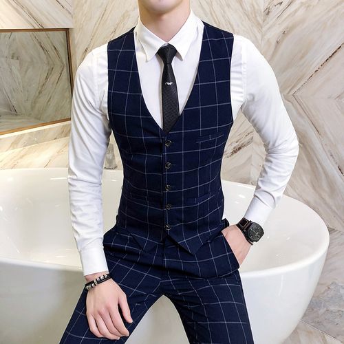 Scott & Taylor | Blue Double Breasted Waistcoat | Suit Direct
