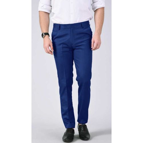 Men Blue Polyester Plain Formal Trouser, Slim Fit at Rs 330/piece in  Bhilwara