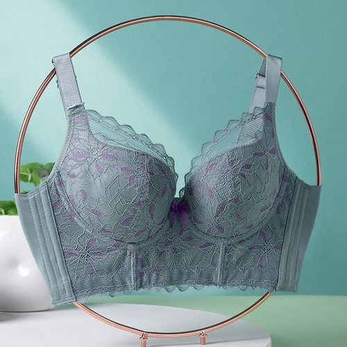 Generic Women's Full Coverage Underwired Non Padding Breathable Balconette  Sheer Floral Lace Bra 34 36 38 40 B C D E