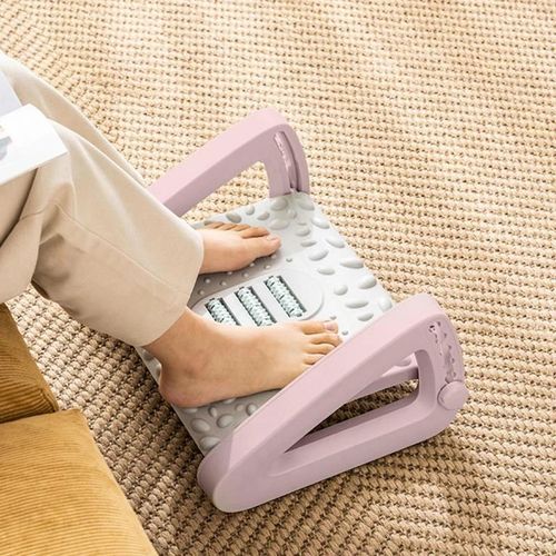 Generic Foot Rest Desk Foot Stool With Massage Function-Pink
