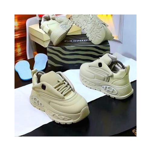 product_image_name-Fashion-Unisex Chunky Cream Sneakers – Casual & Trendy Thick Sole Trainers-3