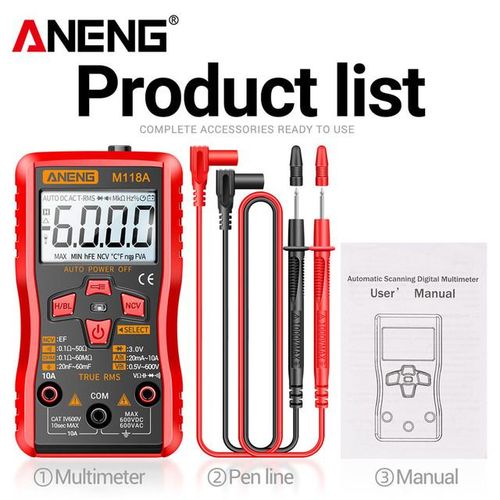 Generic Aneng M118a Digital Mini Multimeter Tester Auto Mmultimetro True Rms Tranistor Meter With Ncv Data Hold 6000counts Flashlight Jumia Nigeria