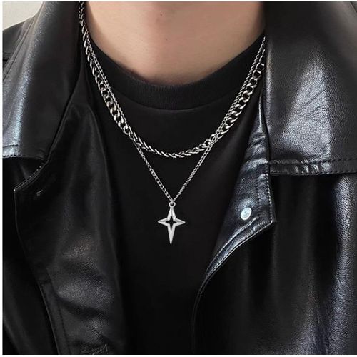 product_image_name-Fashion-2 in 1 Unisex Cross Pendant Necklace Jewelry Set-2